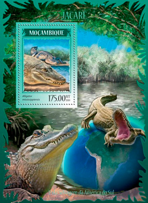 Mozambique 2014 Alligators Mint Stamp Souvenir Sheet  13A-1498