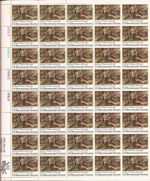 US Stamp - 1977 Battle at Oriskany - 40 Stamp Sheet - Scott #1722