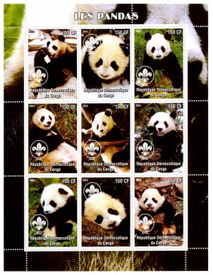 Pandas On Stamps 107-14