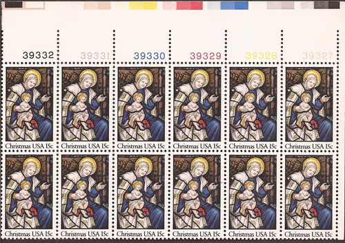 US Stamp - 1980 Christmas Madonna & Child - PB of 12 Stamps #1842 