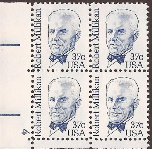 US Stamp - 1982 37c Robert Millikan - Plate Block of 4 Stamps #1866
