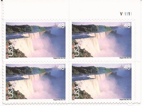 US Stamp - 1999 48c Airmail Niagara Falls - Plate Blk of 4 Stamps #C133