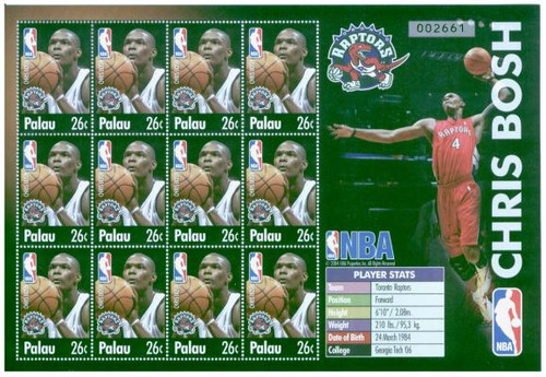 Palau - NBA Raptors Chris Bosh On Stamps #801