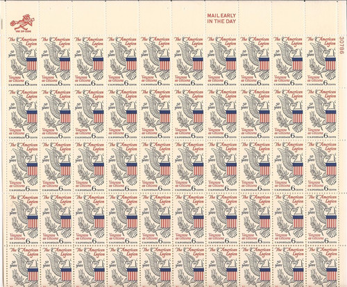 US Stamp - 1969 American Legion - 50 Stamp Sheet - Scott #1369
