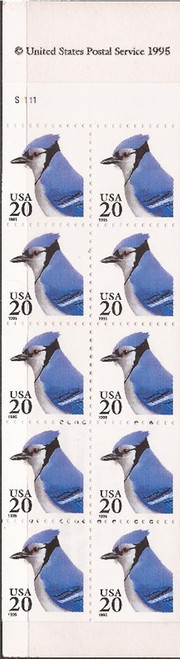 US Stamp - 1995 Blue Jay - Booklet of 10 Stamps - Scott #BK172