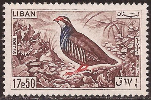 Lebanon - 1965 Rock Partridge Bird Stamp - F/VF MH - Scott #437