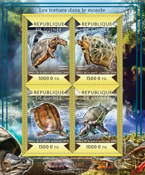 Guinea - 2015 Turtles - 4 Stamp Sheet - 7B-2477