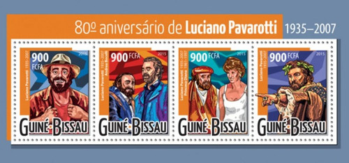 Guinea-Bissau - 2015 Luciano Pavarotti - 4 Stamp Sheet - GB15418a