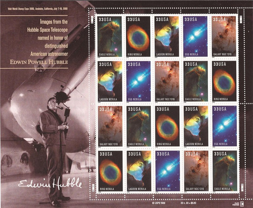 US Stamp - 2000 Hubble Telescope Images - 20 Stamp Sheet #3384-8