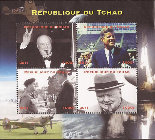 2011 Winston Churchill, John F. Kennedy - 4 Stamp Sheet - 3B-314