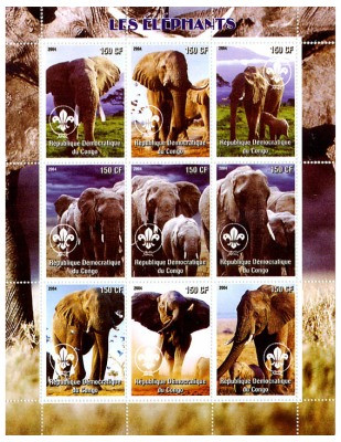 Elephants On Stamps 107-12