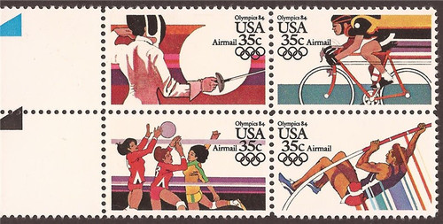 US Stamp - 1983 Olympics Airmails - Block of 4 Stamps #C109-12