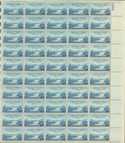 US Stamp - 1948 US - Canada Friendship - 50 Stamp Sheet - Scott #961
