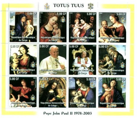 Pope John Paul II 25th Anniversary on Stamps 8001