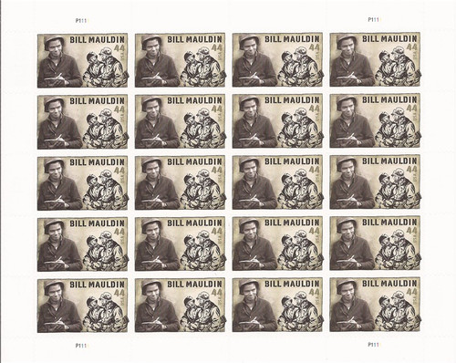 US Stamp - 2010 Cartoonist Bill Mauldin - 20 Stamp Sheet - Scott #4445