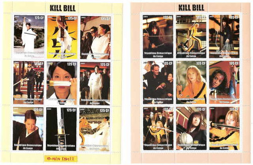 Kill Bill on Stamps - Two Sheet Set 9305-6