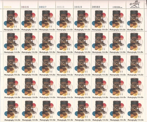 US Stamp - 1979 Photography - 40 Stamp Sheet - Scott #1758