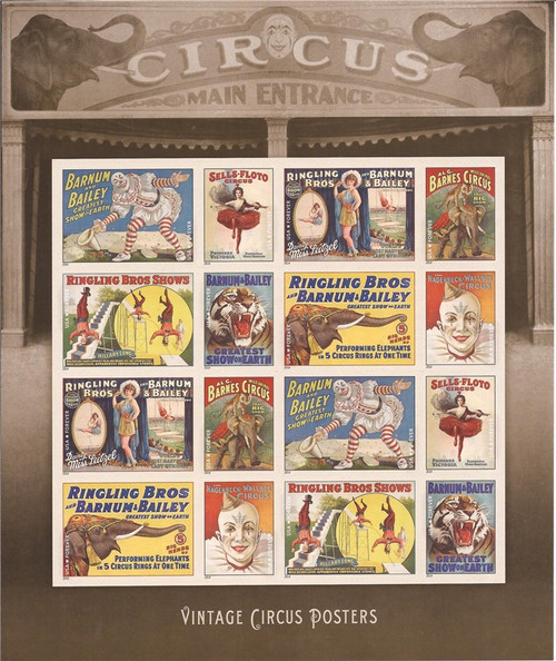 US Stamp - 2014 Circus Posters - Sheet of 16 Forever Stamps #4898-905