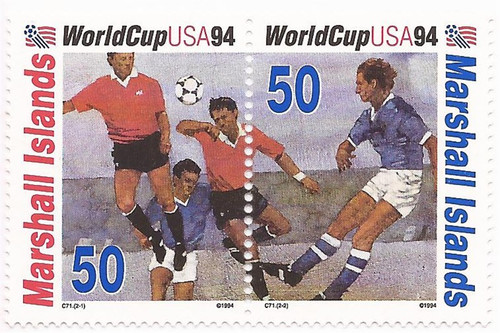 Marshall Islands 1994 World Cup ’94 Stamp Pair Scott 580a 13P-086