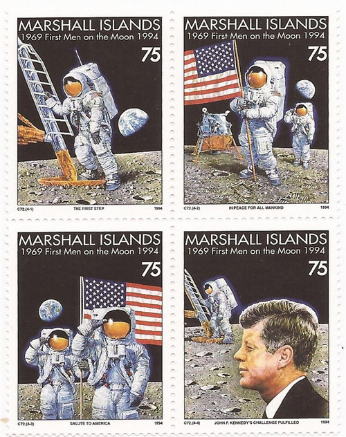 Marshall Islands 1994 Manned Moon Landing Block of 4 Stamps #586a 13P-087