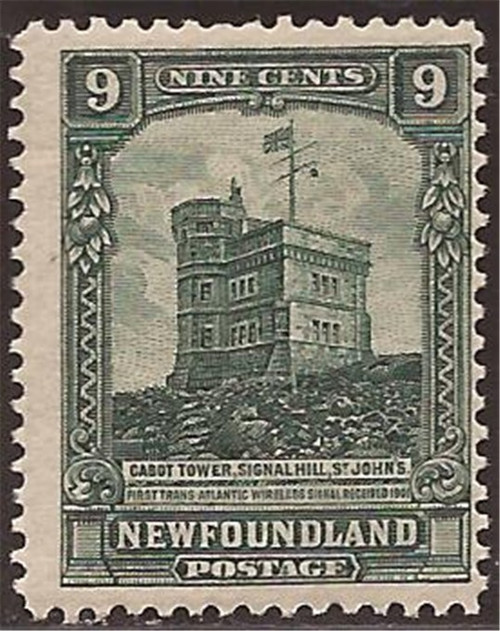 Newfoundland - 1928 9c Cabot Tower - F/VF MLH - Scott #152