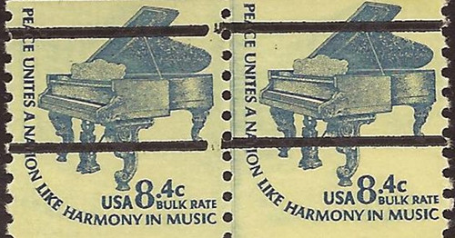 US Stamp - 1978 8.4c Piano - Joint Line Pair Precancel - Scott #1615Cd