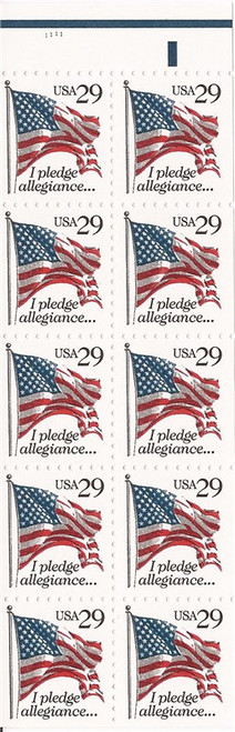 US Stamp - 1992 Flag, Pledge Allegiance - Booklet of 10 Stamps #2593a 