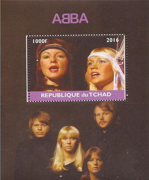 Chad - 2016 Pop Group Abba - Stamp Souvenir Sheet - 3B-513 