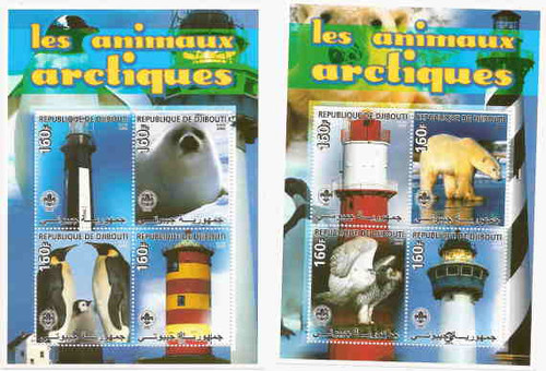 Arctic Animals & Lighthouses - Two Stamp Sheets M0852-3