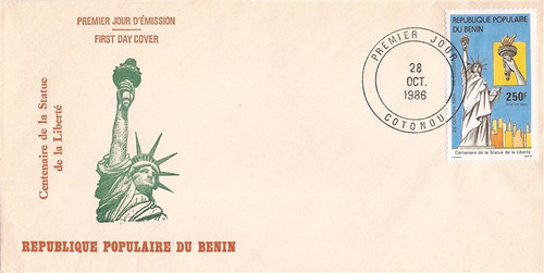 Benin - 1986 Statue of Liberty Stamp FDC - Scott #635