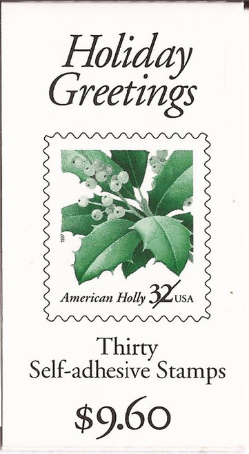 US Stamp - 1997 Christmas Holly - Booklet Pane of 30 Stamps #BK265