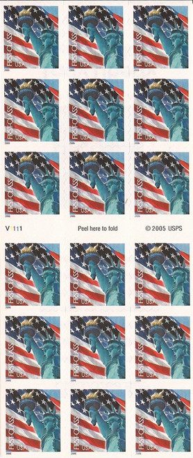 US Stamp - 2005 Lady Liberty & Flag - 18 Stamp Booklet - Scott #3975a