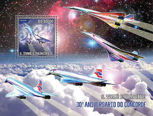 St Thomas - Concorde Anniversary on Mint Stamp Souvenir Sheet ST6102b