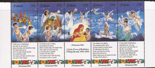 Palau - 1994 Christmas Nativity - 5 Stamp Strip - Scott #345 