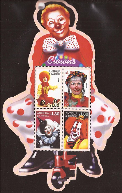 Antigua - 2003 Circus Clowns - 4 Stamp Sheet - Scott #2695