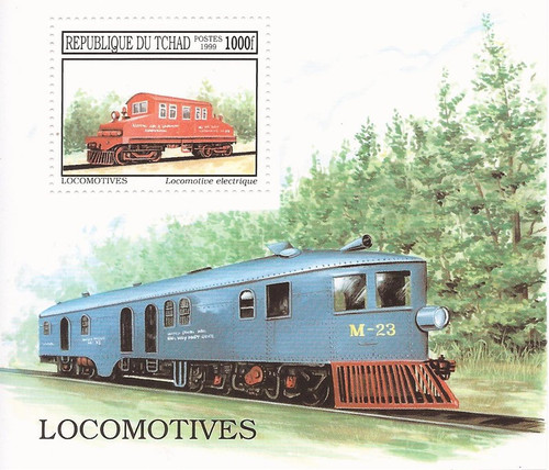 Chad - 1999 Locomotives - Stamp Souvenir Sheet - Scott #831