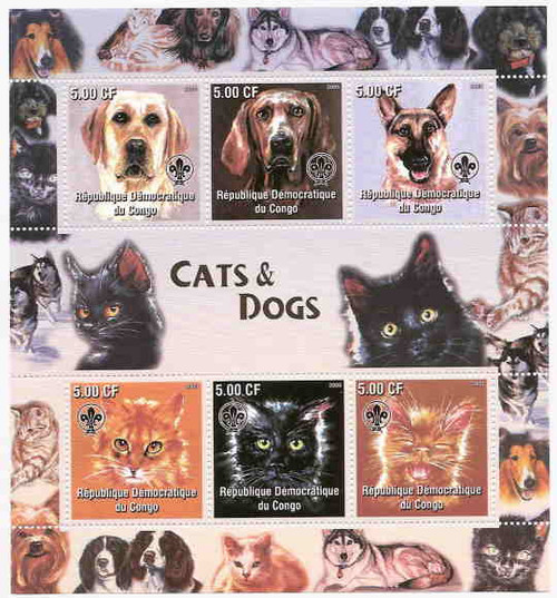 Cats & Dogs on Stamps 111-42