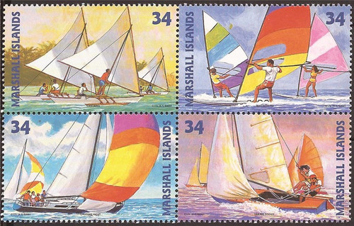 Marshall Islands 2001 Watercraft Racing Life - 4 Stamp Block #778 