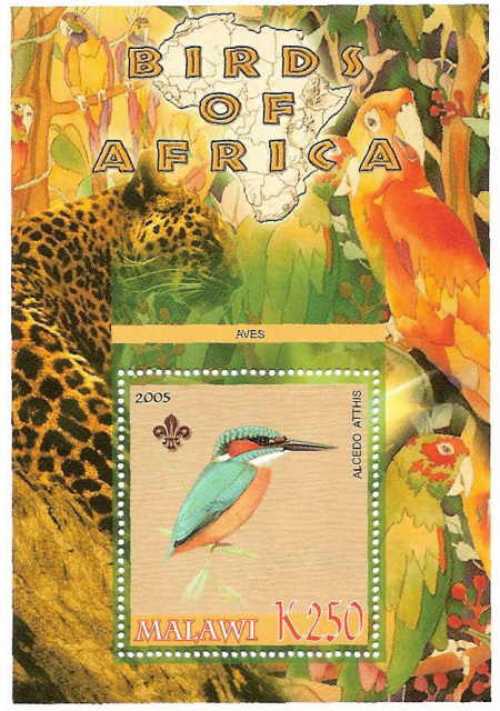 Birds of Africa-King Fisher on Stamps M0968
