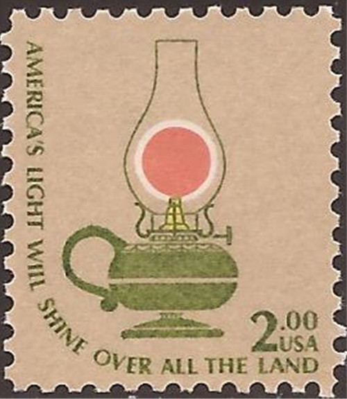 US Stamp 1978 $2 Kerosene Table Lamp Stamp - Scott #1611 