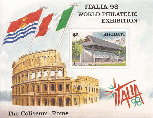 Kiribati 1998 Coliseum, Rome, Uatioa Stadium - Souvenir Sheet #730 