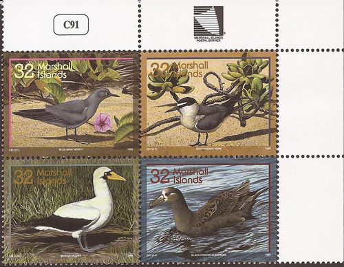 Marshall Islands - 1996 Native Birds - 4 Stamp Block - Scott #603