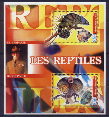 Reptiles & Minerals Souvenir Sheet M0820