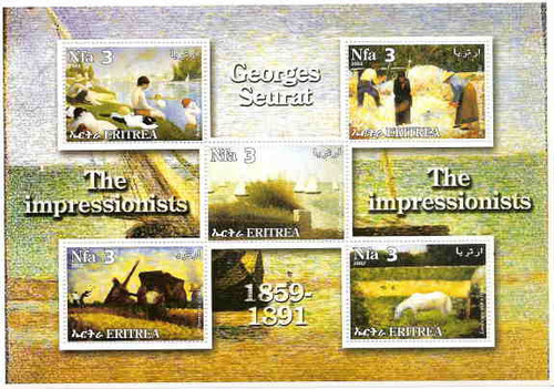 Impressionist Georges Seurat Art on Stamps 5A-006