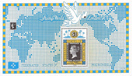 Micronesia - 1990 Penny Black Anniversary - Souvenir Sheet #115