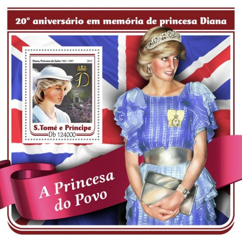 St Thomas 2017 Princess Diana Stamp Souvenir Sheet Michel #7202 ST17202b