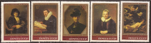 Russia - 1983 Rembrandt Paintings - 5 Stamp Set - Scott #5129-33