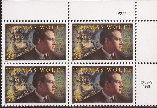 US Stamp - 2000 Novelist Thomas Wolfe - 4 Stamp Plate Block #3444