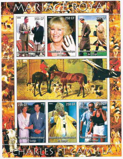 Prince Charles & Camilla Wedding On Stamps 108-14