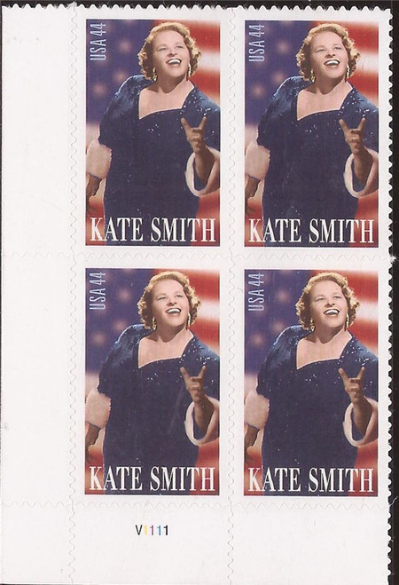 US Stamp - 2010 Singer Kate Smith 4 Stamp Plate Block - Scott #4463